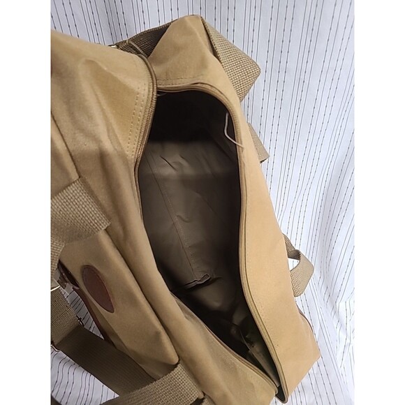 VTG Polo Ralph Lauren Shoulder Laptop Messenger Bag Leather Straps Canvas - Picture 10 of 10